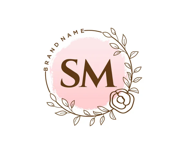 Feminines Logo Geeignet Für Natur Salon Spa Kosmetik Und Beauty — Stockvektor