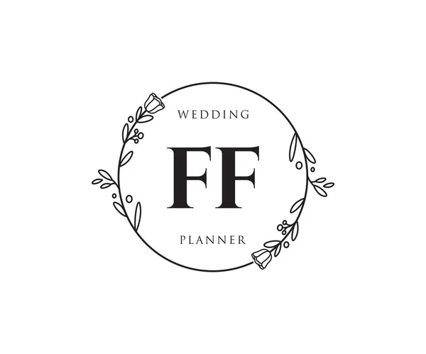 Ff女性标志 适用于自然 化妆品和美容标志 平面矢量标志设计模板元件 — 图库矢量图片