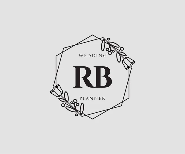 Rbの女性ロゴ サロン 化粧品 美容ロゴに使用できます フラットベクトルロゴデザインテンプレート要素 — ストックベクタ
