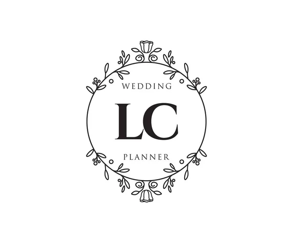 Initialen Brief Hochzeit Monogramm Logos Kollektion Handgezeichnete Moderne Minimalistische Und — Stockvektor