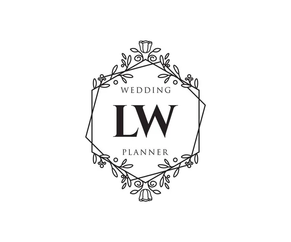 Initialen Brief Hochzeit Monogramm Logos Sammlung Handgezeichnete Moderne Minimalistische Und — Stockvektor