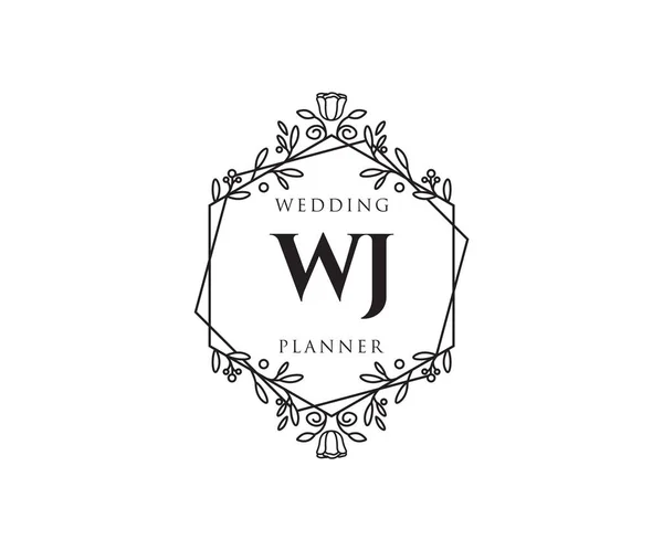 Lettere Iniziali Collezione Loghi Monogram Wedding Disegni Mano Moderni Modelli — Vettoriale Stock