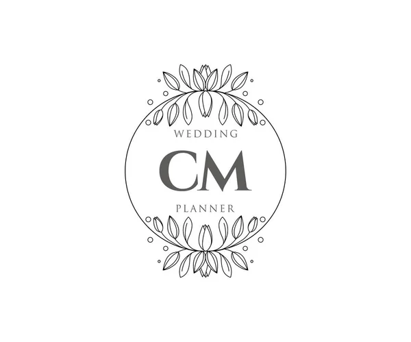 Initiales Lettre Mariage Monogramme Logos Collection Dessiné Main Moderne Minimaliste — Image vectorielle