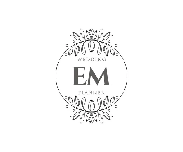 Initiales Lettre Mariage Monogramme Logos Collection Dessiné Main Moderne Minimaliste — Image vectorielle