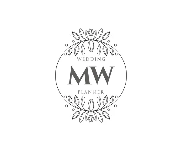 Инициативы Письмо Свадебная Монограмма Коллекции Логотипов Руки Нарисованы Современные Минималистические — стоковый вектор