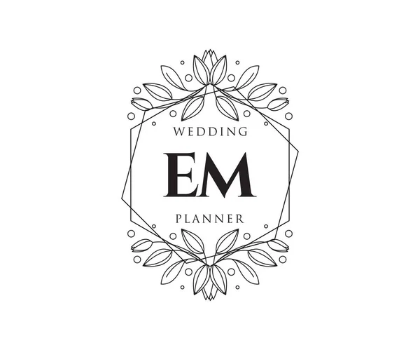 Sigla Lettera Matrimonio Monogramma Collezione Loghi Disegnato Mano Modelli Moderni — Vettoriale Stock