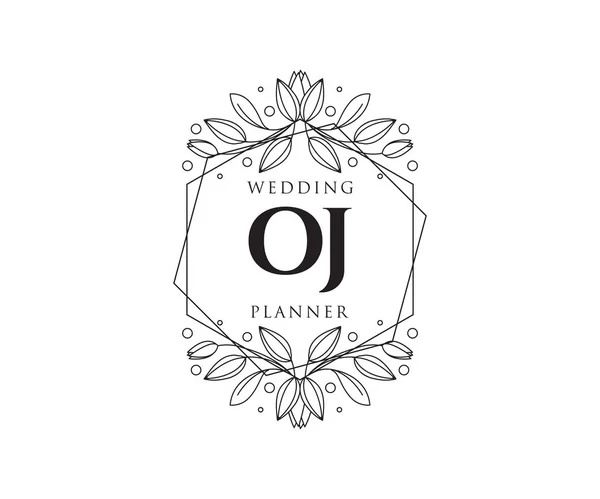 Initiales Lettre Mariage Monogramme Logos Collection Dessiné Main Moderne Minimaliste — Image vectorielle