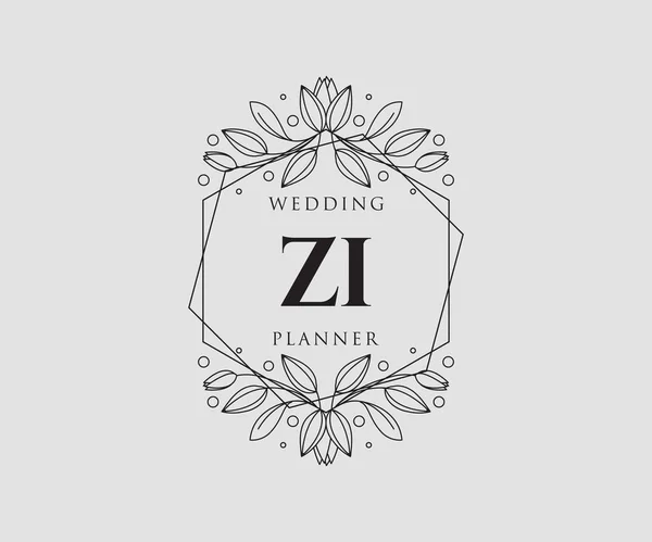 Initialen Brief Hochzeit Monogramm Logos Sammlung Handgezeichnete Moderne Minimalistische Und — Stockvektor