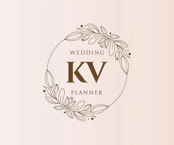 Initialen Brief Hochzeit Monogramm Logos Sammlung Handgezeichnete Moderne Minimalistische Und — Stockvektor