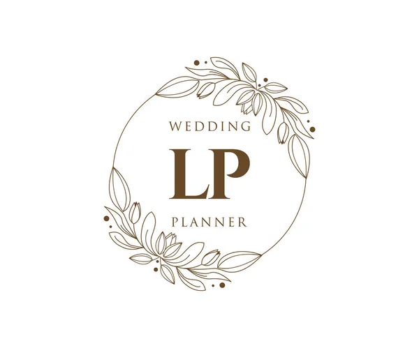 Initialen Brief Hochzeit Monogramm Logos Sammlung Handgezeichnete Moderne Minimalistische Und — Stockvektor