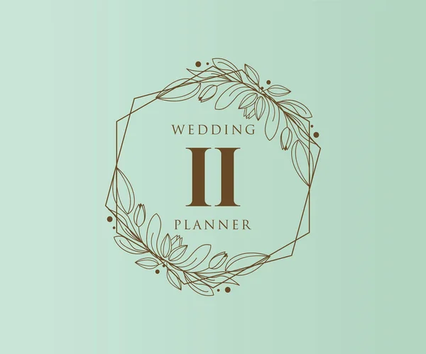 Initialen Brief Hochzeit Monogramm Logos Sammlung Handgezeichnete Moderne Minimalistische Und — Stockvektor