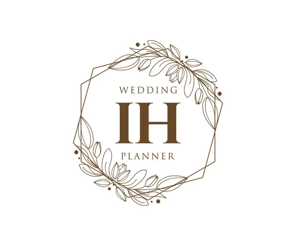 Initialen Brief Hochzeit Monogramm Logos Sammlung Handgezeichnete Moderne Minimalistische Und — Stockvektor