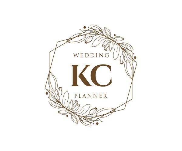 Iniciais Carta Casamento Monograma Logotipos Coleção Desenhado Mão Modernos Modelos — Vetor de Stock