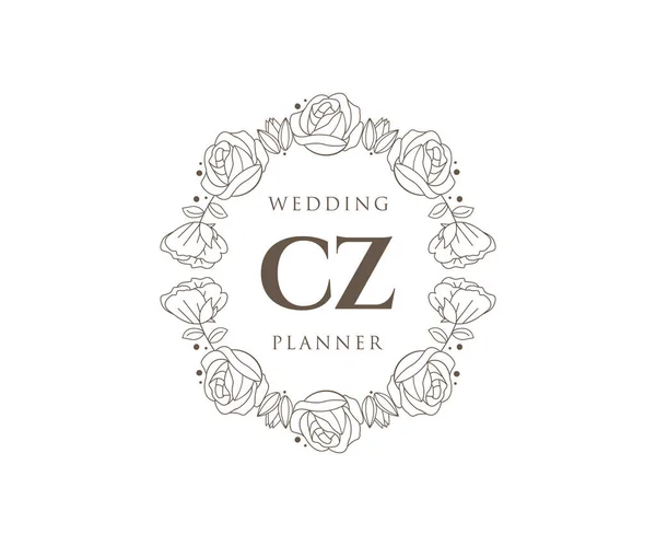 Initialen Brief Hochzeit Monogramm Logos Sammlung Handgezeichnete Moderne Minimalistische Und — Stockvektor