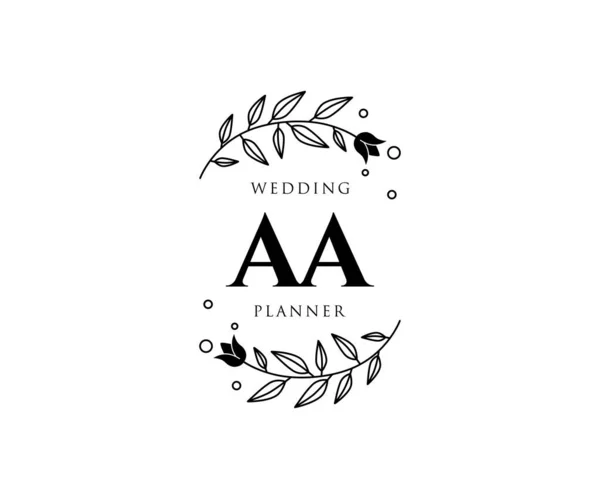 Initialen Brief Hochzeit Monogramm Logos Sammlung Handgezeichnete Moderne Minimalistische Und — Stockvektor