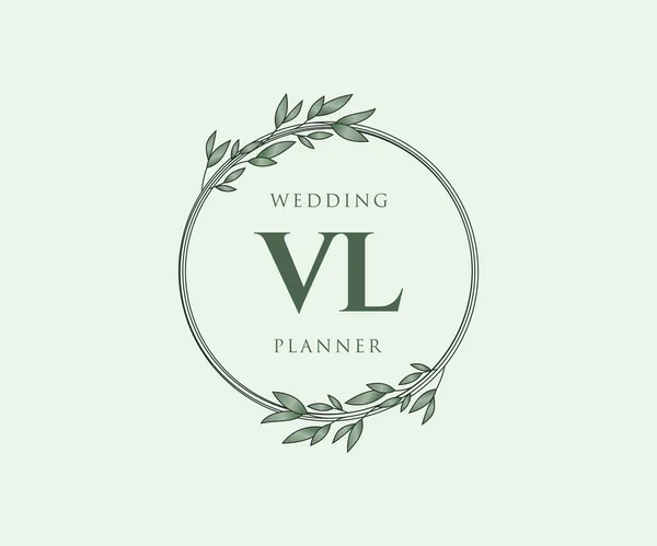 Initialen Brief Hochzeit Monogramm Logos Sammlung Handgezeichnete Moderne Minimalistische Und — Stockvektor