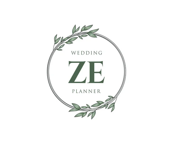 Initialen Brief Hochzeit Monogramm Logos Sammlung Handgezeichnete Moderne Minimalistische Und — Stockvektor