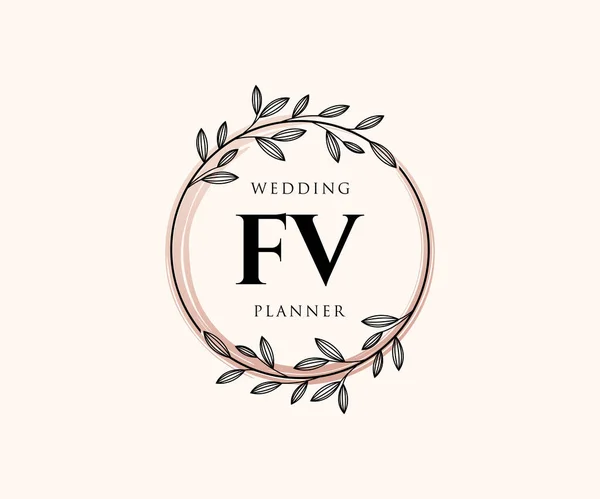 Initials Letter Wedding Monogram Logos Collection Hand Drawn Modern Minimalistic — Stock Vector