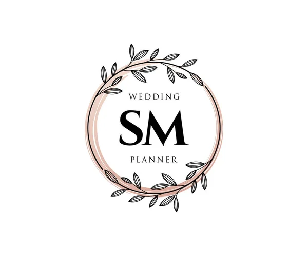 Initialen Brief Hochzeit Monogramm Logos Sammlung Handgezeichnete Moderne Minimalistische Und — Stockvektor