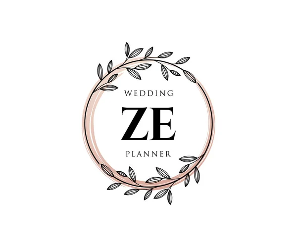 Initialen Brief Hochzeit Monogramm Logos Sammlung Handgezeichnete Moderne Minimalistische Und — Stockvektor