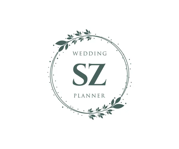 Initialen Brief Hochzeit Monogramm Logos Sammlung Handgezeichnete Moderne Minimalistische Und — Stockvektor