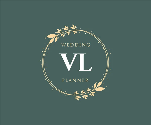 Iniciais Carta Casamento Monograma Logotipos Coleção Desenhado Mão Modernos Modelos — Vetor de Stock