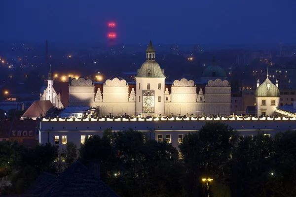 Szczecin (Stettin) Ciudad por la noche, Polonia . — Foto de Stock