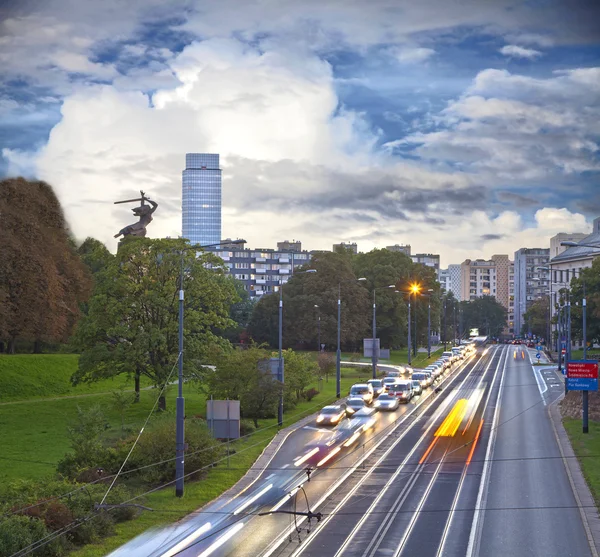 Motorväg i Warszawa — Stockfoto