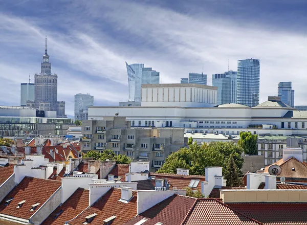 Varšava město moderní centra, Polsko. — Stock fotografie