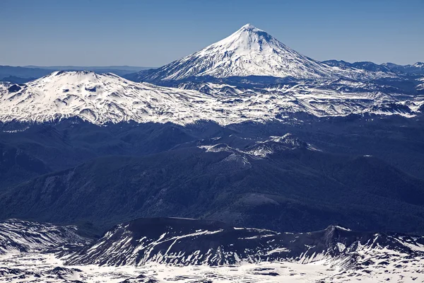 Panoramiczny widok z wulkanu villarica, chile. — Zdjęcie stockowe