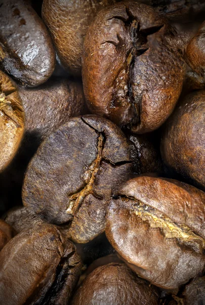 Roasted coffee beans, close up. — Stock Photo, Image