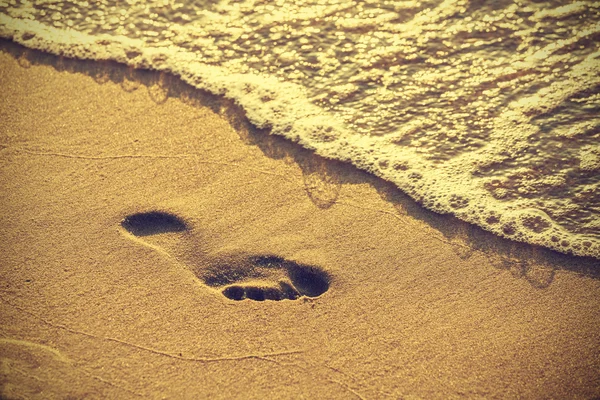 Stopa na písčité pláži. — Stock fotografie