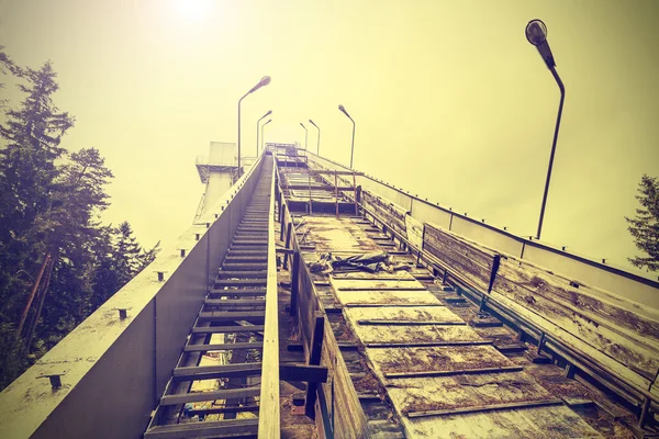 Vintage foto van skischans faciliteit. — Stockfoto