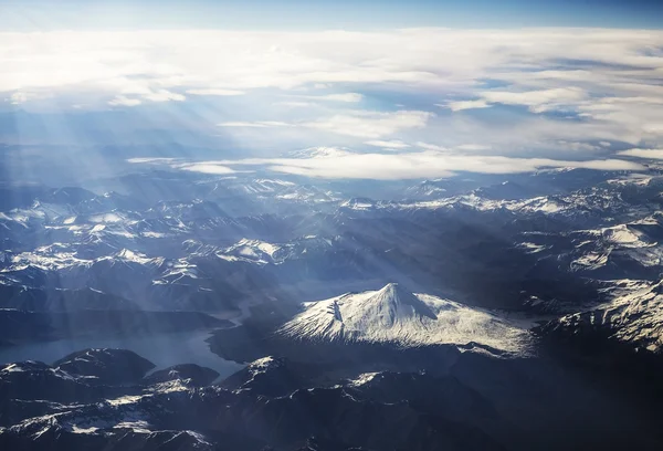 Aerial view of volcano and mountains, Chile. — Stock Photo, Image