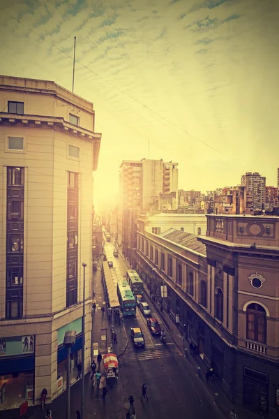 Vintage foto van het centrum van santiago de Chili. — Stockfoto