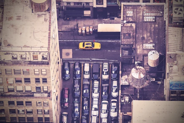 Винтажная аэрофотосъемка улицы в Нью-Йорке, США — стоковое фото