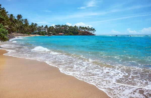 Landschaftlich Leerer Tropischer Sandstrand Sri Lanka — Stockfoto