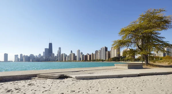 Michigan Lakefront Skyline Una Mañana Soleada Chicago —  Fotos de Stock