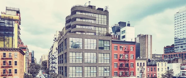 Έγχρωμη Τονισμένη Εικόνα Του Αστικού Τοπίου Της Νέας Υόρκης Μανχάταν — Φωτογραφία Αρχείου