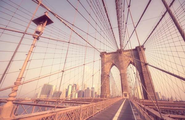 Imagem Estilizada Retro Ponte Brooklyn New York City Eua — Fotografia de Stock