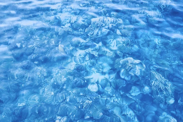 Imagem Desfocada Movimento Água Mar Rasa Abstrato Natureza Azul Fundo — Fotografia de Stock