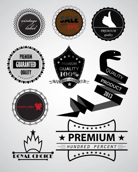 Premium quality labels for your design — Stock Vector