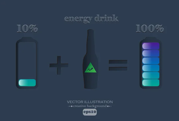 Charge level after drinking an energy drink — Stock Vector