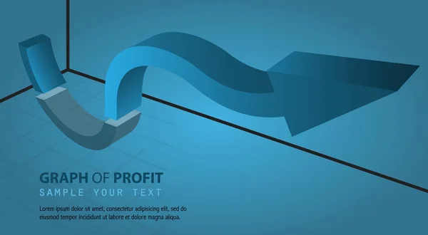 Flèche profits graphiques en trois dimensions — Image vectorielle