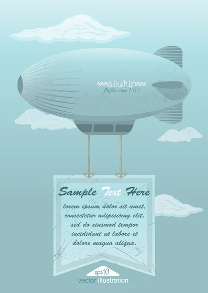 Dirigible contra el cielo azul — Vector de stock