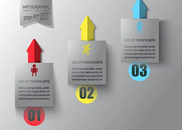 Infographie vectorielle étape - les flèches vers le haut — Image vectorielle