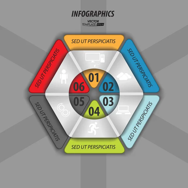 Parte del hexágono para sus datos — Vector de stock