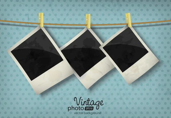 Photos on a rope — Stock Vector