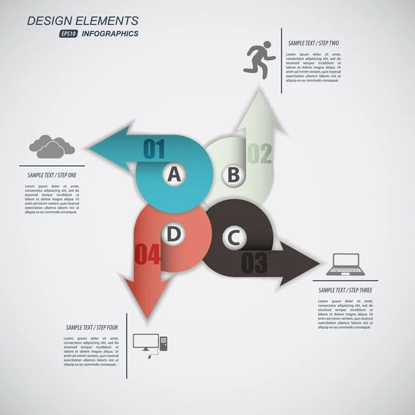 Flechas circulares con datos — Vector de stock