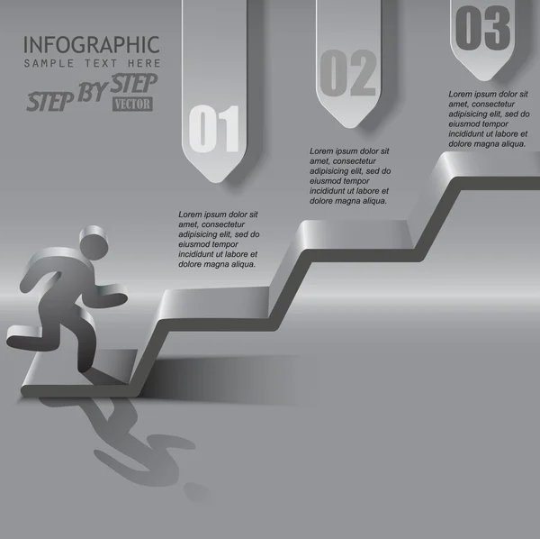 La persona sube las escaleras — Vector de stock